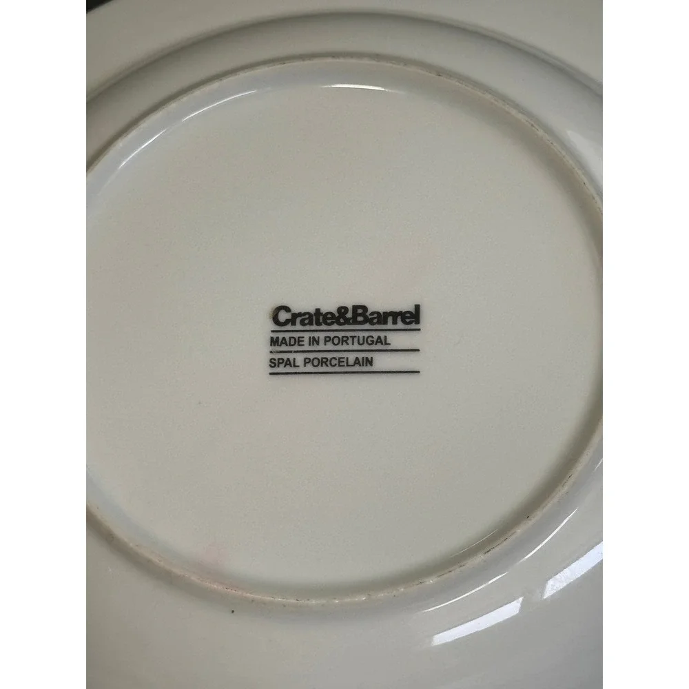 Four Crate & Barrel SPAL Porcelain Roulette Blue Trim 9